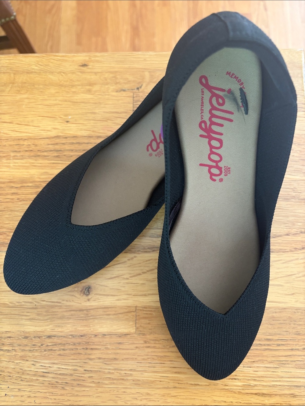 Jellypop Black Knit Memory Foam Ballet Flats